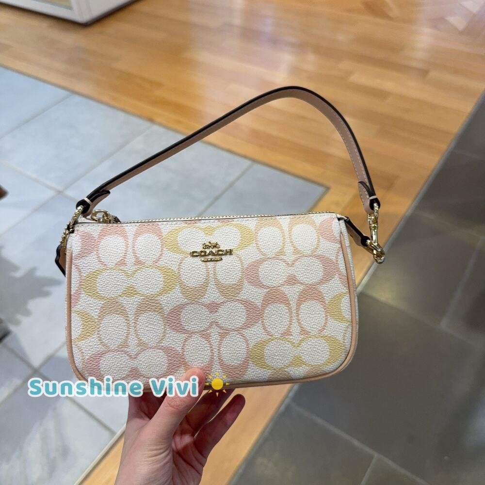NWT Coach Nolita 19 Pretty Signature Canvas CDW29 IM/CHALK/PINK - Picture 1 of 8